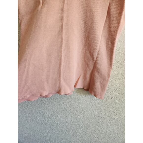 Cremieux Women's Pale Pink Basic Top M - Picture 3 of 6